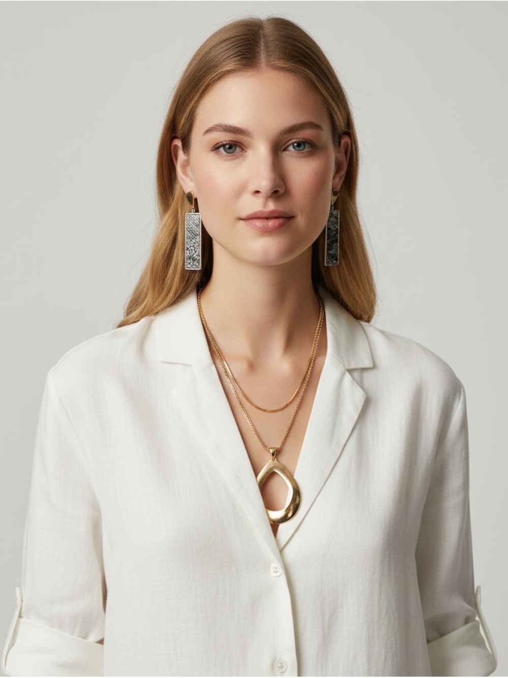 Alfani silver tone faux leather earrings